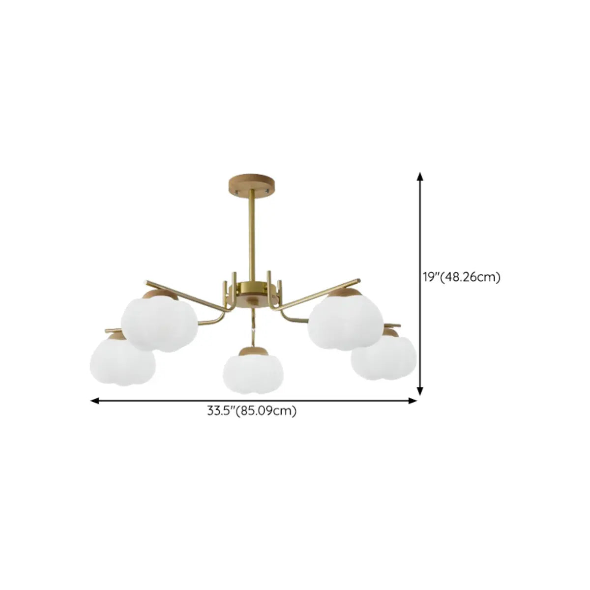 Nordic Bud Brass Living Room White 8-Light Chandelier Image - 17