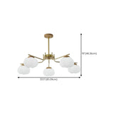 Nordic Bud Brass Living Room White 8-Light Chandelier Image - 17