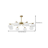 Nordic Bud Brass Living Room White 8-Light Chandelier Image - 18