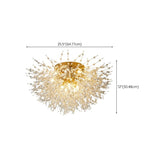 Modern Gold Branch Crystal Flush Mount Ceiling Light Image - 12