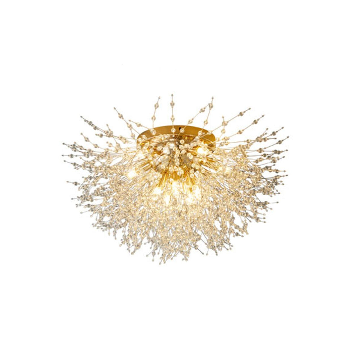 Modern Gold Branch Crystal Flush Mount Ceiling Light Image - 2