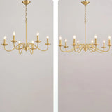 Elegant Alloy Candelabra Dining Room Light Gold Chandelier Image - 10