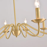 Elegant Alloy Candelabra Dining Room Light Gold Chandelier Image - 14