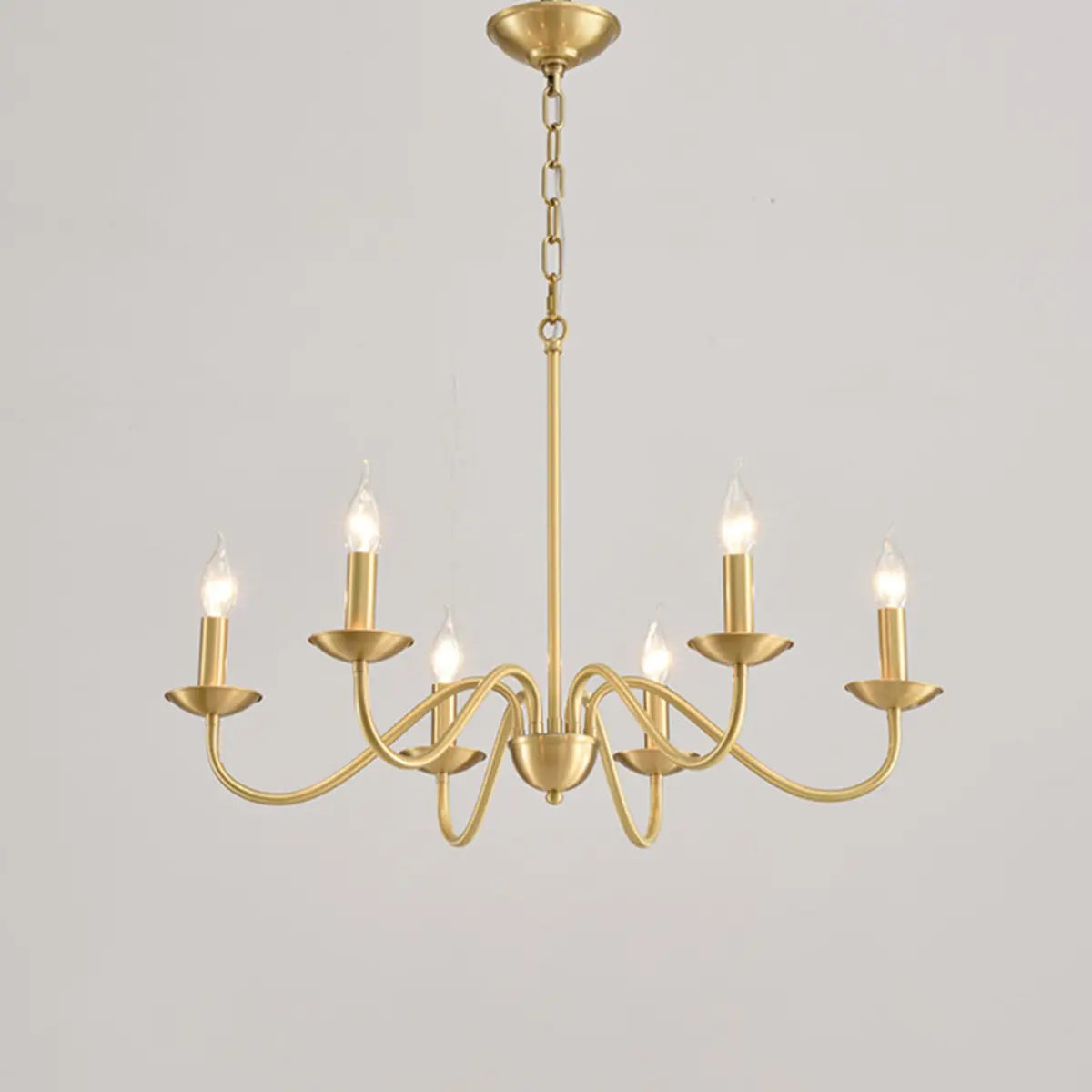 Elegant Alloy Candelabra Dining Room Light Gold Chandelier Image - 2