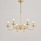 Elegant Alloy Candelabra Dining Room Light Gold Chandelier Image - 2