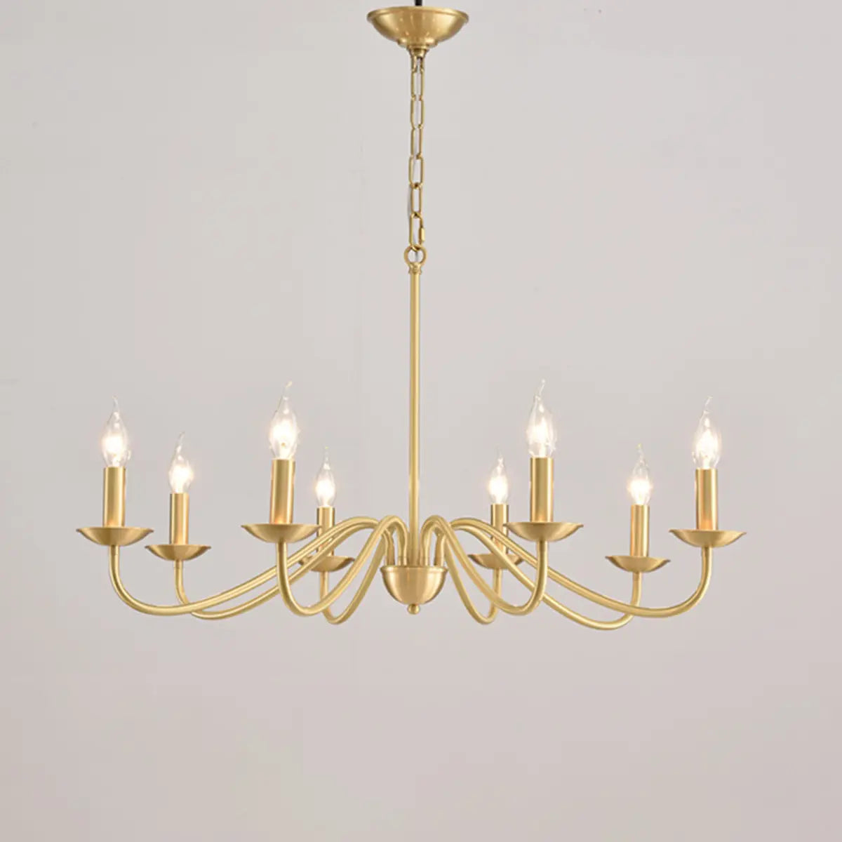 Elegant Alloy Candelabra Dining Room Light Gold Chandelier Image - 3