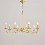 Elegant Alloy Candelabra Dining Room Light Gold Chandelier Image - 3