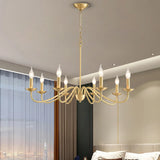 Elegant Alloy Candelabra Dining Room Light Gold Chandelier Image - 4