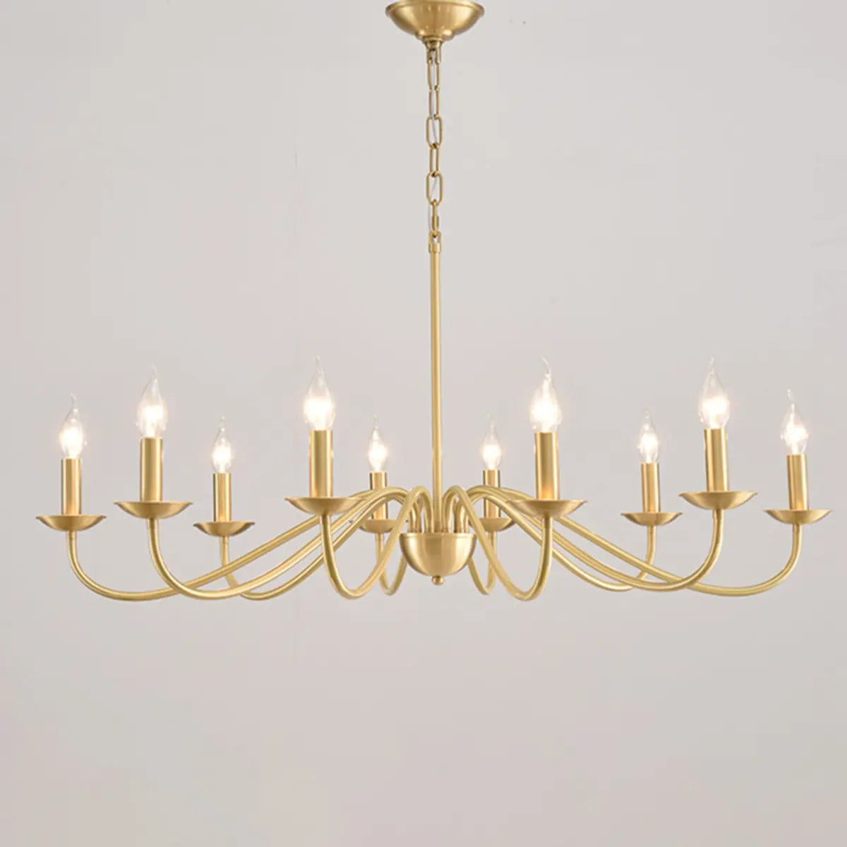 Elegant Alloy Candelabra Dining Room Light Gold Chandelier Image - 5