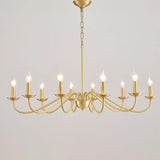 Elegant Alloy Candelabra Dining Room Light Gold Chandelier Image - 5