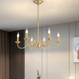 Elegant Alloy Candelabra Dining Room Light Gold Chandelier Image - 6