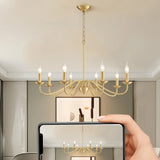 Elegant Alloy Candelabra Dining Room Light Gold Chandelier Image - 7