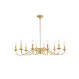 Elegant Alloy Candelabra Dining Room Light Gold Chandelier Image - 8