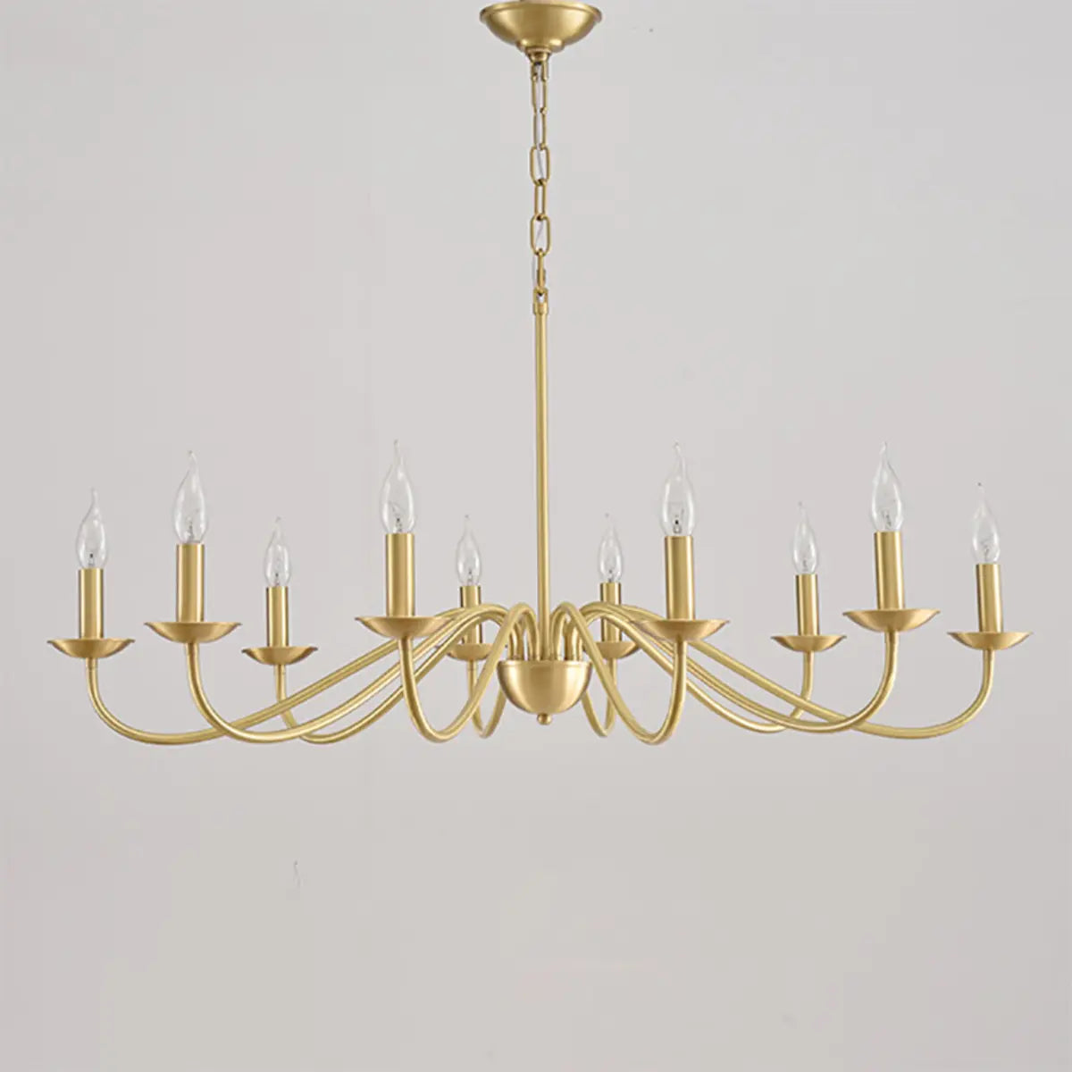 Elegant Alloy Candelabra Dining Room Light Gold Chandelier Image - 9