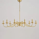 Elegant Alloy Candelabra Dining Room Light Gold Chandelier Image - 9