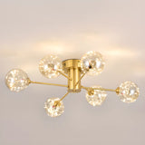 Large Gold Bubble Semi-Flush Mount Light 12-Light Image - 10