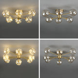 Large Gold Bubble Semi-Flush Mount Light 12-Light Image - 15