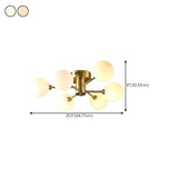 Large Gold Bubble Semi-Flush Mount Light 12-Light #size