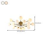 Large Gold Bubble Semi-Flush Mount Light 12-Light Image - 22