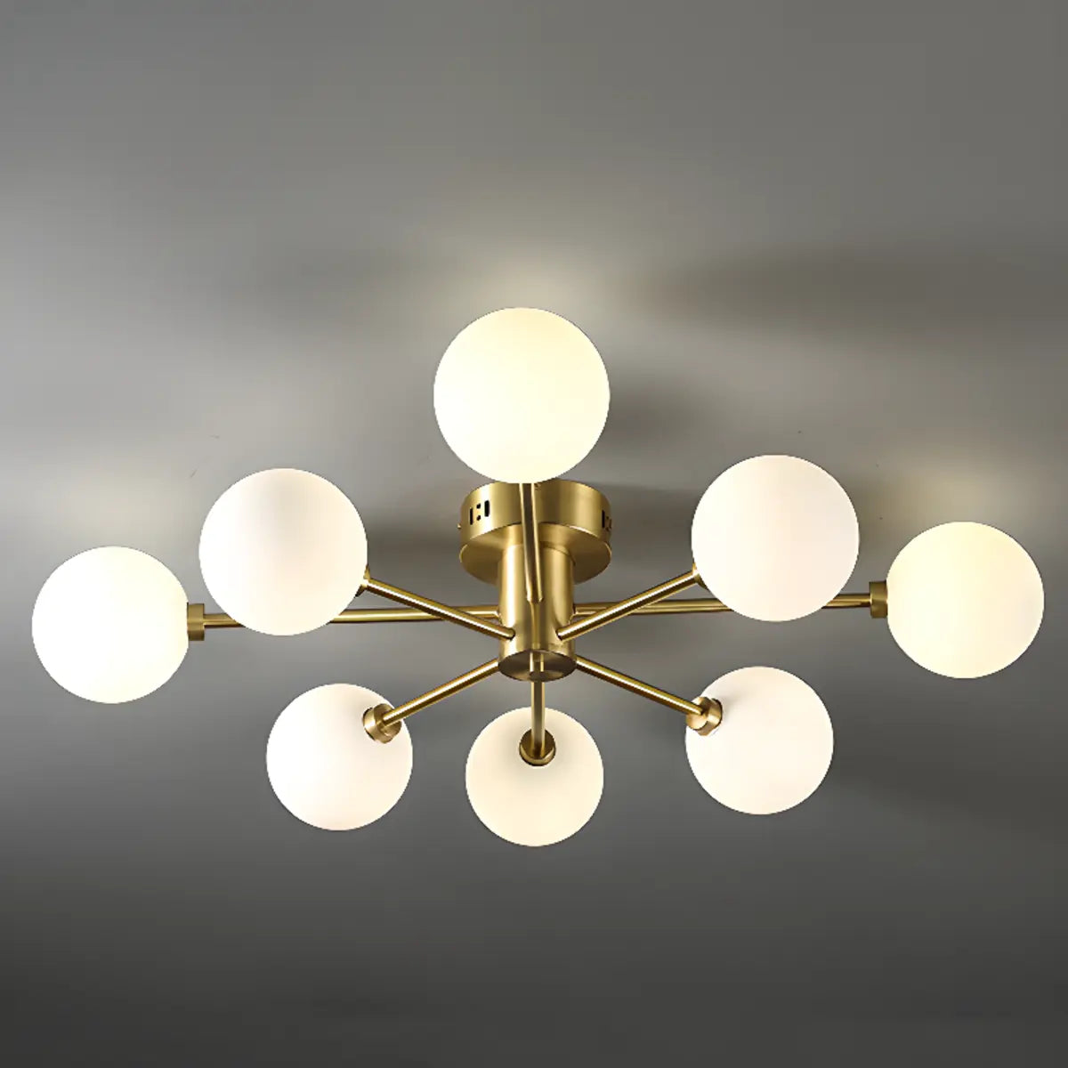 Large Gold Bubble Semi-Flush Mount Light 12-Light Image - 7