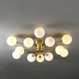 Large Gold Bubble Semi-Flush Mount Light 12-Light Image - 8