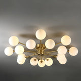 Large Gold Bubble Semi-Flush Mount Light 12-Light Image - 9