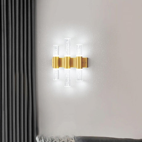 Modern Gold Bubble Glass Tubes Wall Sconce Light Image - 1