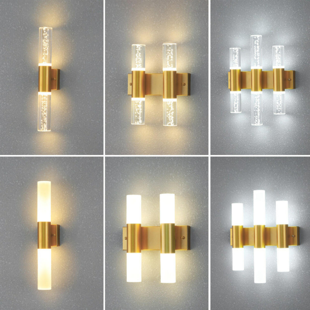 Modern Gold Bubble Glass Tubes Wall Sconce Light Image - 15