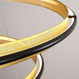 Modern Gold Circular LED Ring 2 Tiers Chandelier Image - 10