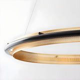 Modern Gold Circular LED Ring 2 Tiers Chandelier Image - 11