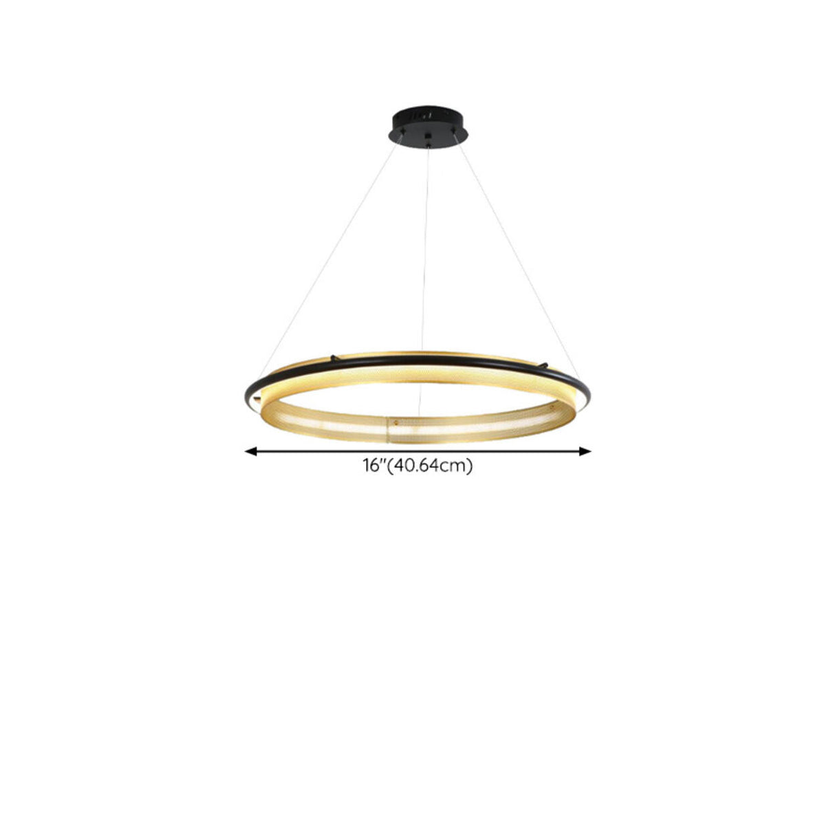 Modern Gold Circular LED Ring 2 Tiers Chandelier 