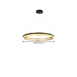 Modern Gold Circular LED Ring 2 Tiers Chandelier #size