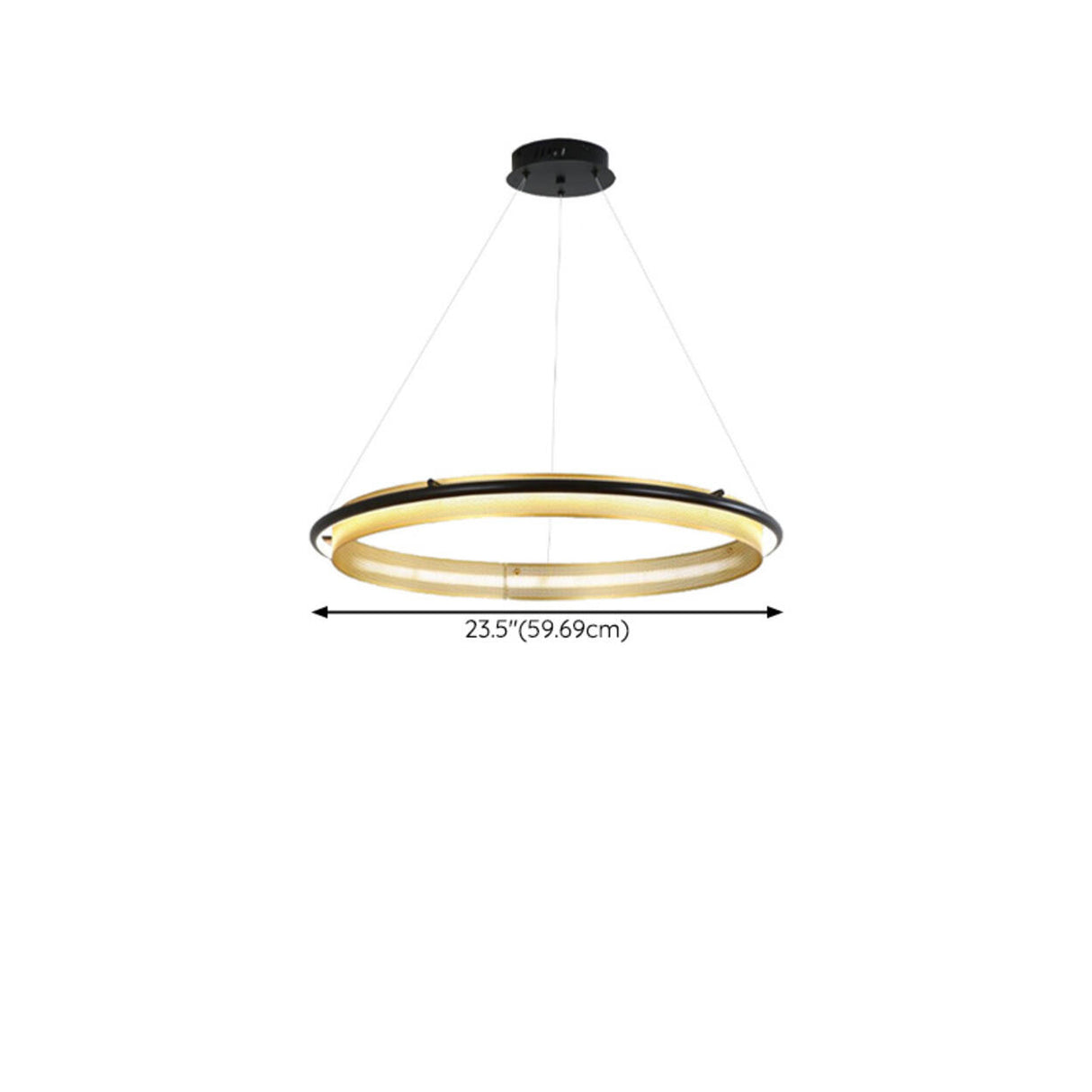 Modern Gold Circular LED Ring 2 Tiers Chandelier Image - 15