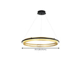 Modern Gold Circular LED Ring 2 Tiers Chandelier Image - 16