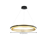 Modern Gold Circular LED Ring 2 Tiers Chandelier Image - 17