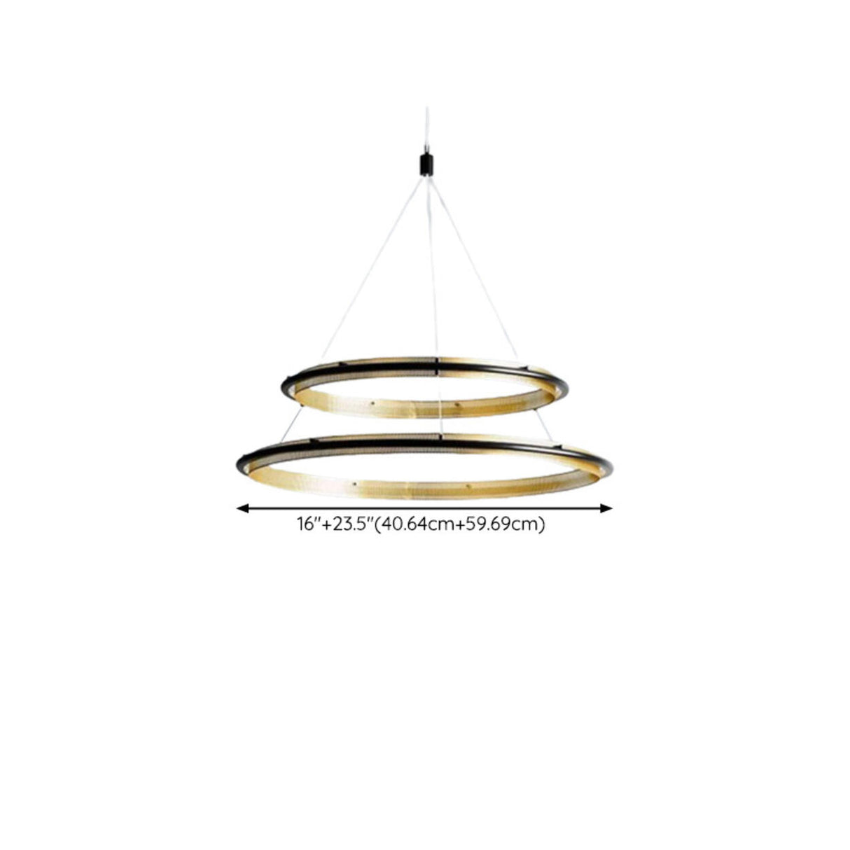 Modern Gold Circular LED Ring 2 Tiers Chandelier Image - 18