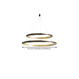 Modern Gold Circular LED Ring 2 Tiers Chandelier Image - 18