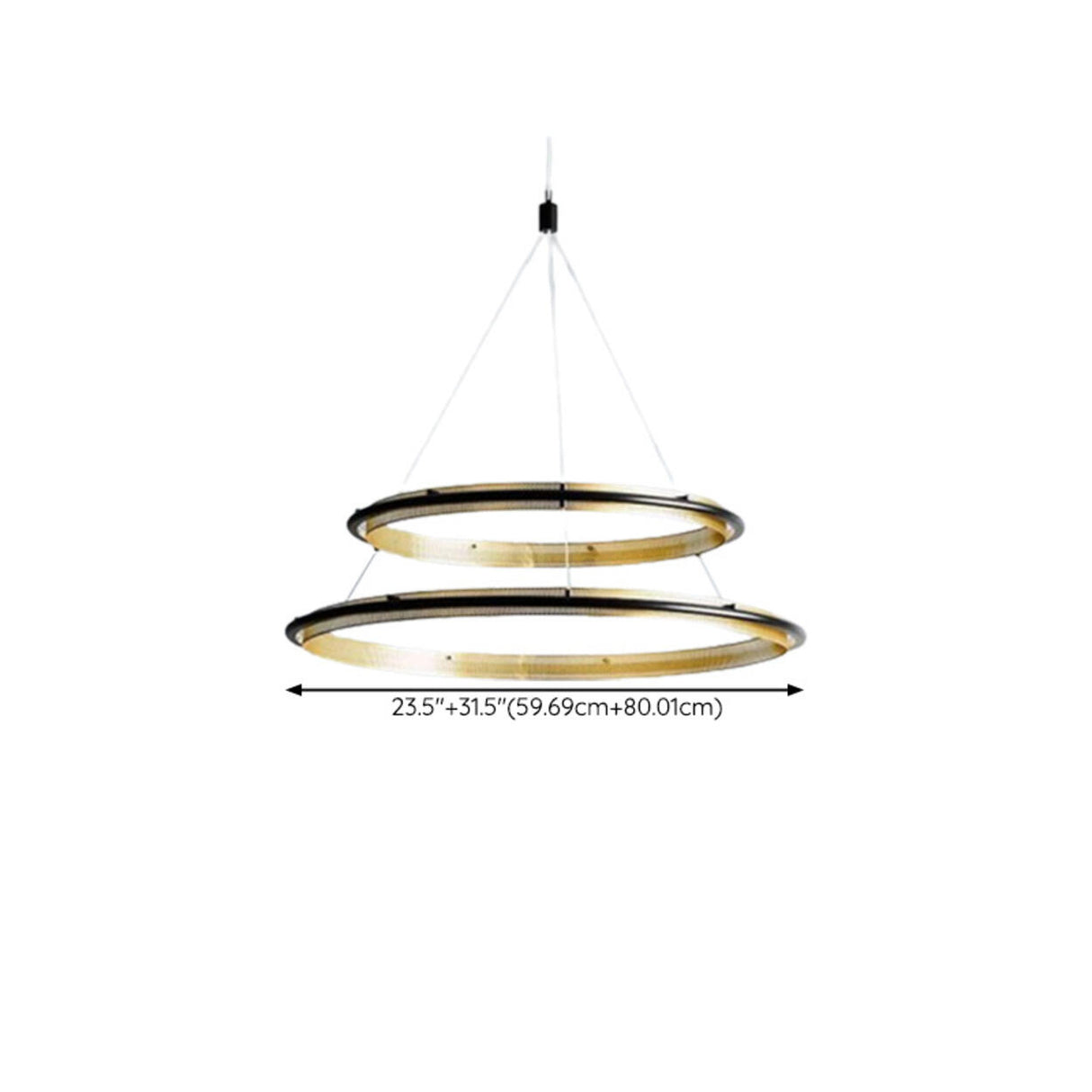 Modern Gold Circular LED Ring 2 Tiers Chandelier Image - 19