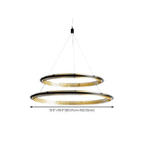 Modern Gold Circular LED Ring 2 Tiers Chandelier Image - 20