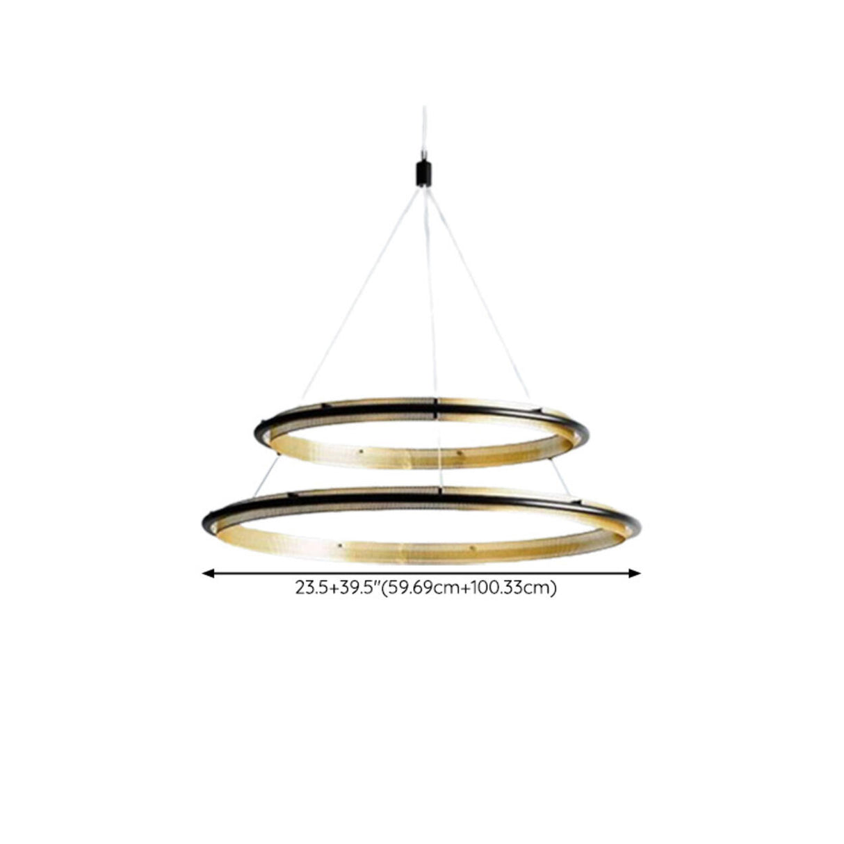 Modern Gold Circular LED Ring 2 Tiers Chandelier Image - 21