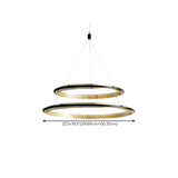 Modern Gold Circular LED Ring 2 Tiers Chandelier Image - 21