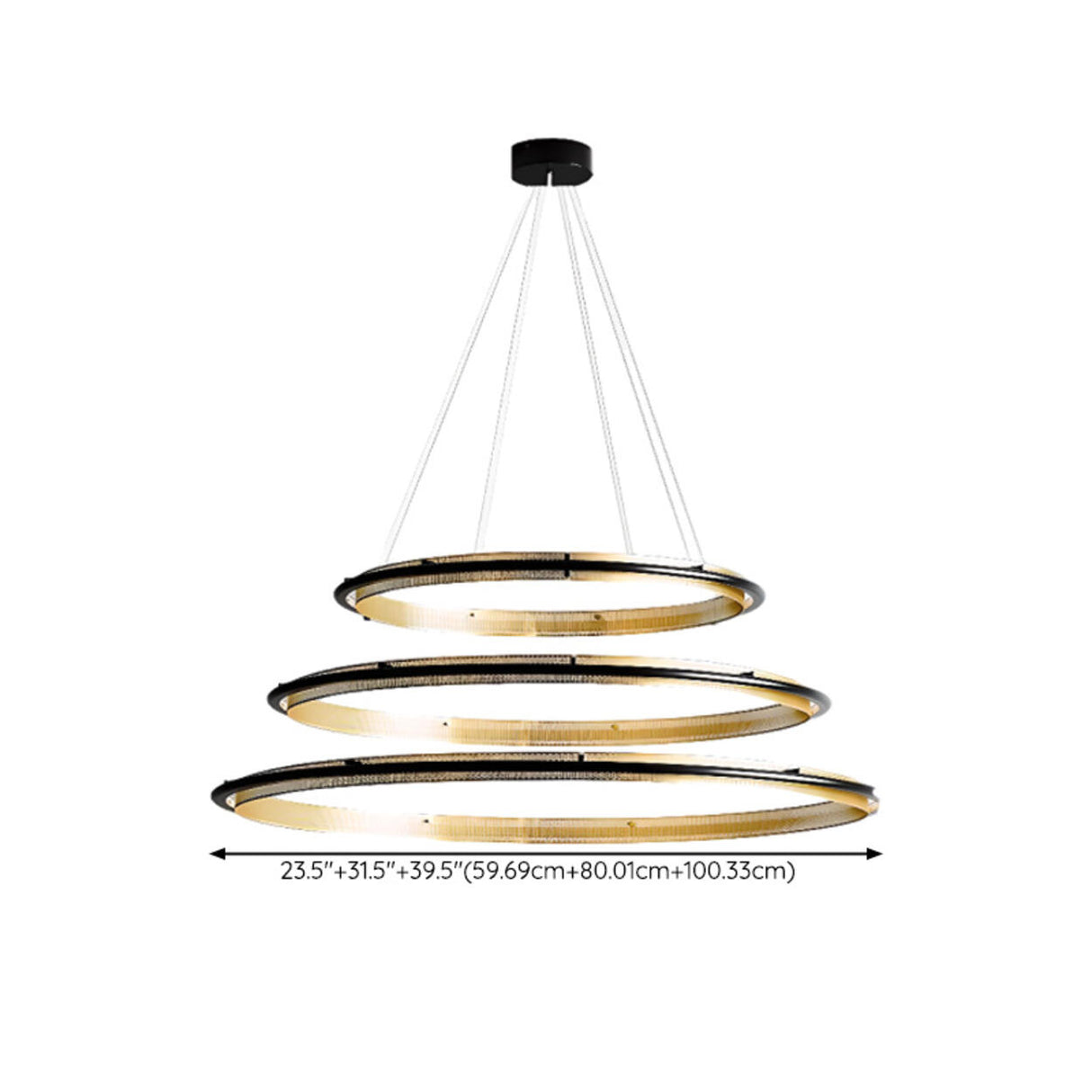 Modern Gold Circular LED Ring 2 Tiers Chandelier Image - 22