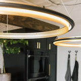 Modern Gold Circular LED Ring 2 Tiers Chandelier Image - 9