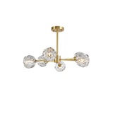 Modern Gold Clear Crystal Globe Chandelier Ceiling Light Image - 10