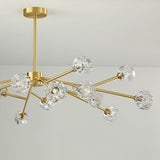 Modern Gold Clear Crystal Globe Chandelier Ceiling Light Image - 13