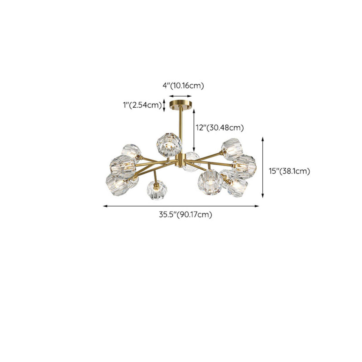 Modern Gold Clear Crystal Globe Chandelier Ceiling Light Image - 16