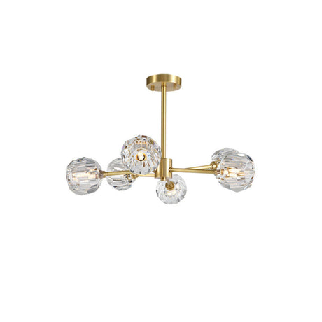 Modern Gold Clear Crystal Globe Chandelier Ceiling Light Image - 2