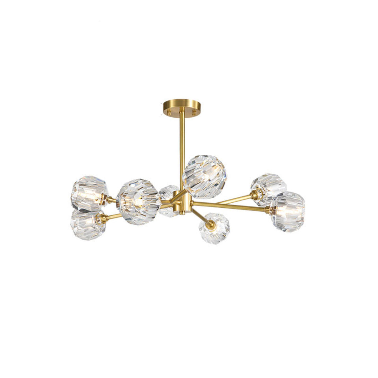 Modern Gold Clear Crystal Globe Chandelier Ceiling Light Image - 3