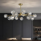 Modern Gold Clear Crystal Globe Chandelier Ceiling Light Image - 4