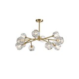 Modern Gold Clear Crystal Globe Chandelier Ceiling Light Image - 5